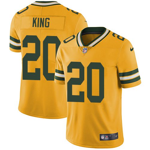 Cheap Men Green Bay Packers 20 Kevin King Nike Yellow Rush Limited NFL Jersey